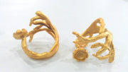 Adjustable Ring Blank Setting  (8mm Blank)  , Gold Plated Brass G1014