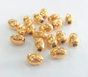 10 Pcs (7x5 mm.)  Gold Plated Brass Beads   G1080