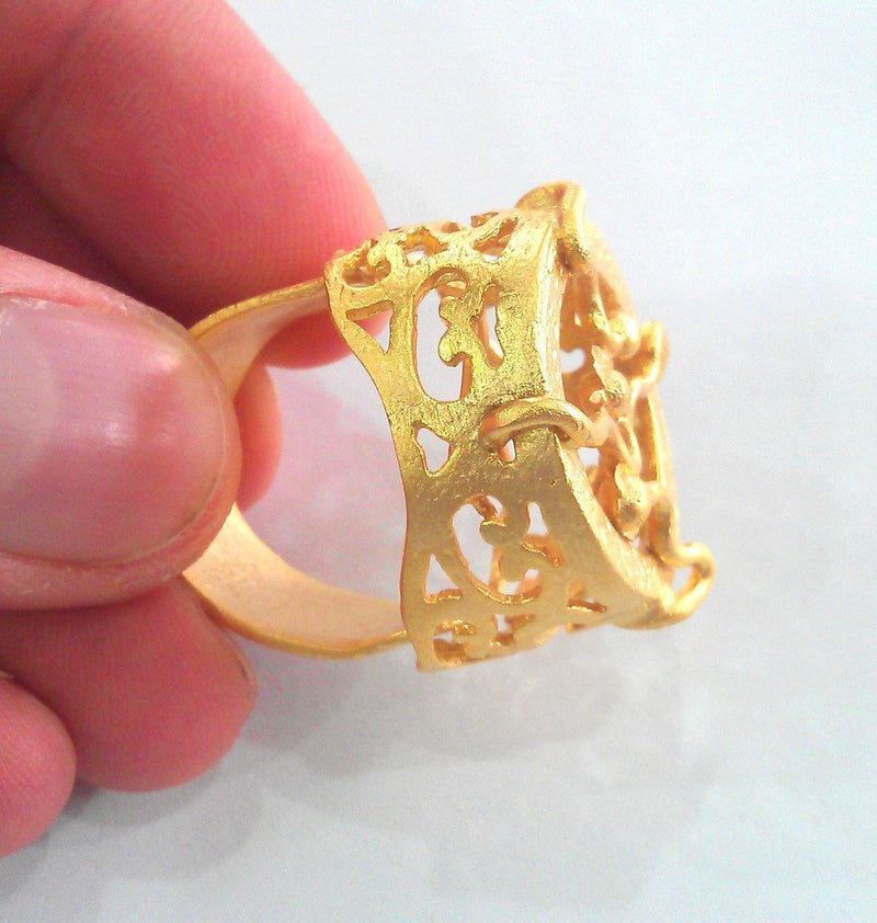 Adjustable Ring Blank (20 mm Blank) Gold Plated  Brass  G1088