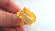 Adjustable Ring Blank (25x18 mm Blank) ,Cabochon Base,Mountings ,  Gold Plated Brass G1091