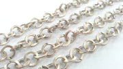 Silver Chain Antique Silver Plated Large Rolo Chain 1 Meter - 3.3 Feet  (9 mm)  G17444