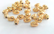 10 Pcs (6x4 mm) Gold Plated Brass Beads   G1081