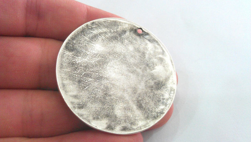 5 Pcs (45 mm) Oxidized Silver Plated  Medallion  Pendants G12298