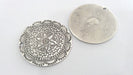 2 Silver Medallion Pendant Silver Plated Metal (36 mm) G9776