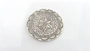 10 Pcs (36 mm) Oxidized Silver Plated  Medallion  Pendants G9776