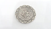 2 Silver Medallion Pendant Silver Plated Metal (36 mm) G9776