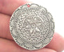 2 Silver Medallion Pendant Silver Plated Metal (36 mm) G9776