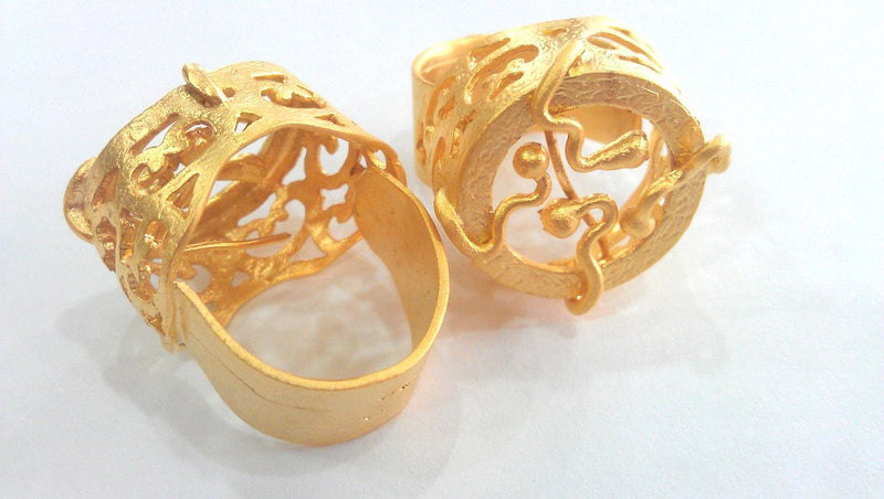 Adjustable Ring Blank (20 mm Blank) Gold Plated  Brass  G1088