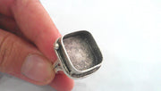 2  Silver Ring Blank Square Ring Blank, Bezel Settings,Cabochon Base,Mountings ( 20 mm Blank ) Silver Plated Brass G12638