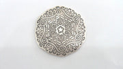 5 Silver Pendant Oxidized Silver Plated  Medallion  Pendants (45 mm)  G14604
