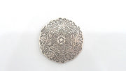 5 Silver Pendant Oxidized Silver Plated  Medallion  Pendants (45 mm)  G14604