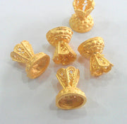 2 Gold Plated Cone  Findings , Gold Plated Brass  G1106
