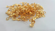 20 Pcs Wire Ends  Findings , Gold Plated Brass (14x4 mm) G14238