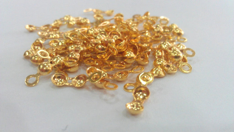20 Pcs Wire Ends  Findings , Gold Plated Brass (14x4 mm) G14238