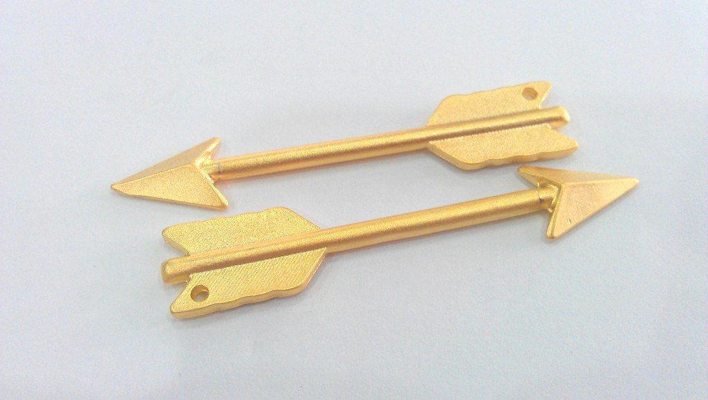 5 Gold Pendant Gold Plated Arrow  Pendant 5 Pcs (65x12 mm)   G11588