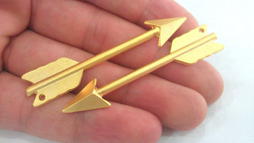 5 Gold Pendant Gold Plated Arrow  Pendant 5 Pcs (65x12 mm)   G11588