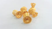 2 Gold Plated Cone  Findings , Gold Plated Brass  G1106