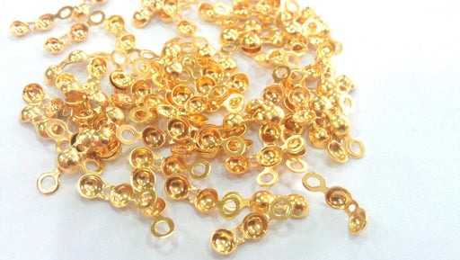 20 Pcs Wire Ends  Findings , Gold Plated Brass (14x4 mm) G14238