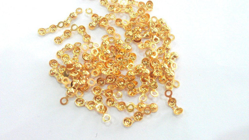 20 Pcs Wire Ends  Findings , Gold Plated Brass (14x4 mm) G14238