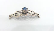 38x13 mm. Blue Pendant Connectors , Antique Silver Plated Brass  G1237