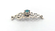 38x13 mm.  Apatite Blue Connectors , Silver Plated Brass  G1241