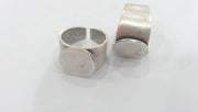 Adjustable Ring Blank (15 mm Blank)  , Antique Silver Plated Brass Findings  G1244