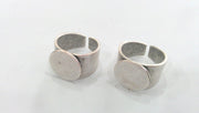 Adjustable Ring Blank (15 mm Blank)  , Antique Silver Plated Brass Findings  G1244