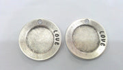 2 Pcs (33 mm)  Antique Silver Plated Love Charms,Pendant  G14380