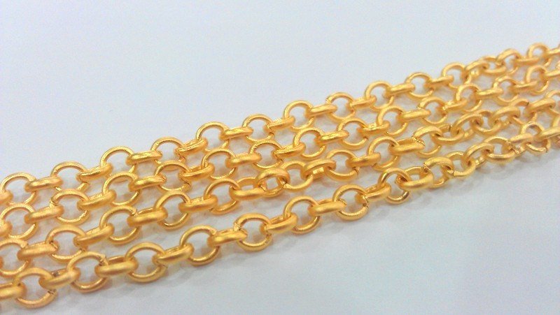 3 mt Gold Plated Chain 3 Meters - 9.9 Feet (5 mm) G9592