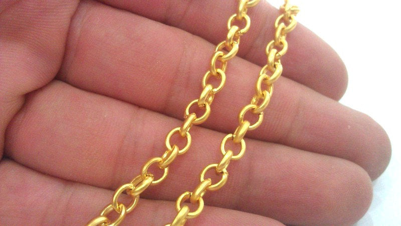 3 mt Gold Plated Chain 3 Meters - 9.9 Feet (5 mm) G9592