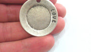 2 Pcs (33 mm)  Antique Silver Plated Love Charms,Pendant  G14380