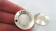 2 Pcs (33 mm)  Antique Silver Plated Love Charms,Pendant  G14380
