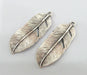 2 Feather Pendant Antique Silver Plated Feather Pendants  (42x16 mm) G9596