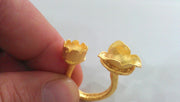 Adjustable Ring Base Blank (8 and 10 mm Blank) Gold Plated Brass G1267