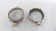 2 Pcs (22 mm) Antique Silver Plated Cabochon Base ,Findings  G1264