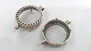 2 Pcs (22 mm) Antique Silver Plated Cabochon Base ,Findings  G1264