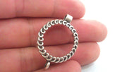 2 Pcs (22 mm) Antique Silver Plated Cabochon Base ,Findings  G1264