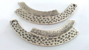 2 Pcs (58x14 mm)  Antique Silver Plated Pendant  G10972