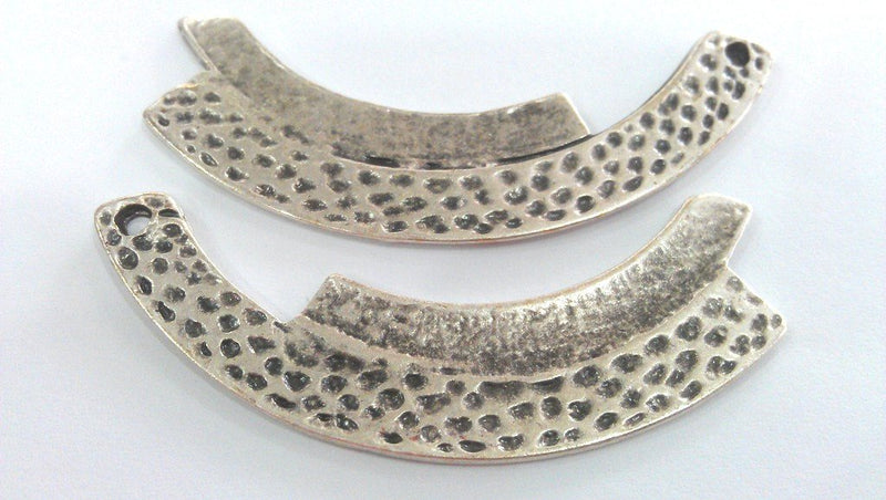 2 Pcs (58x14 mm)  Antique Silver Plated Pendant  G10972