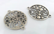 2 Pcs. (30 mm)  Matte Silver Plated Metal  Connector  with two holes, Pendant G9436
