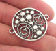2 Pcs. (30 mm)  Matte Silver Plated Metal  Connector  with two holes, Pendant G9436