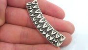 2 Eagle Feather Pendant Antique Silver Plated Connector  With Four Holes, Findings (55x13 mm)  G9487