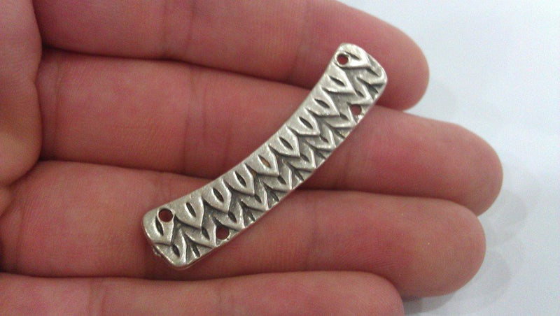 2 Antique  Silver Plated Connector  2 Pcs. (45x9 mm), Findings G9487