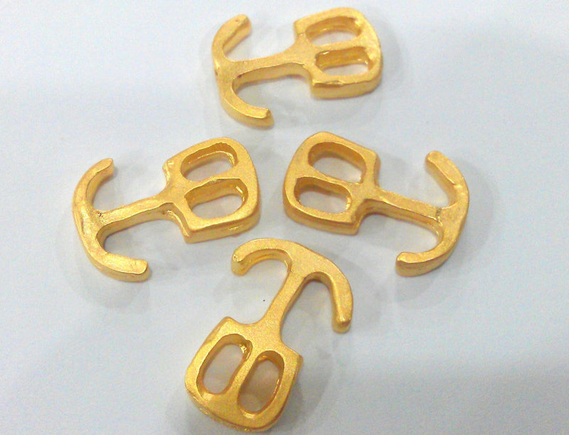 2 Pcs (22x15 mm.) Gold Plated Anchor Connector ,     G1291