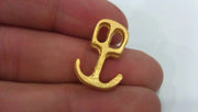2 Pcs (22x15 mm.) Gold Plated Anchor Connector ,     G1291