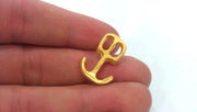 2 Pcs (22x15 mm.) Gold Plated Anchor Connector ,     G1291