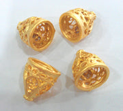 100 Gold Plated Cone Findings Gold Plated Brass  10 Pcs (14x12 mm)  G9442
