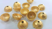 12 Pcs (10x5 mm) Gold Plated Brass Bead Caps  G9530
