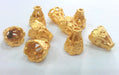 10 Pcs (12x9 mm) Cones Findings , Gold Plated Brass G1421