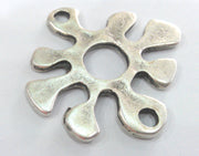 2 Silver Connector Silver Plated Metal Connector  (40 mm)  G15400